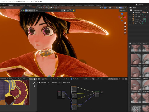 Stylized Cartoon Witch - Modelo 3D