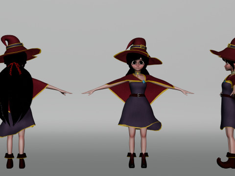 Stylized Cartoon Witch - Modelo 3D