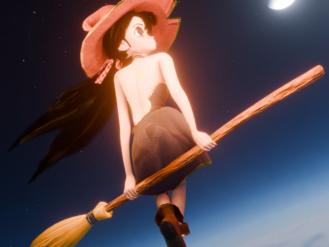 Stylized Cartoon Witch - Modelo 3D