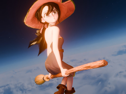Stylized Cartoon Witch - Modelo 3D
