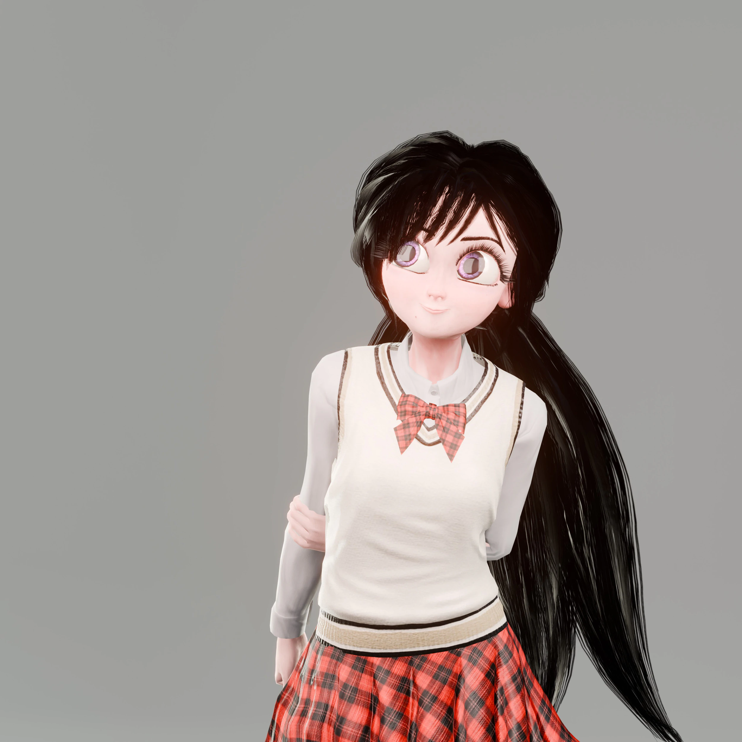 Stylized Female Student 3D Model .c4d .max .obj .3ds .fbx .stl .blend 