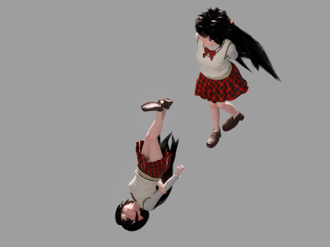 Stylized Female Student 3D Модель