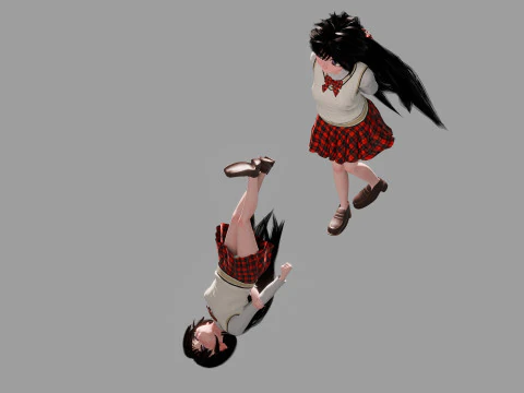 Stylized Female Student 3D Model