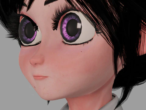 Stylized Female Student 3D Model