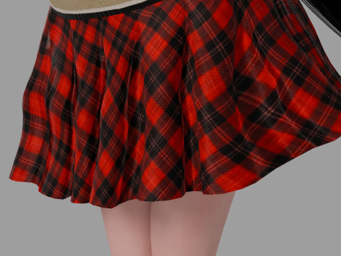Stylized Female Student 3D Модель