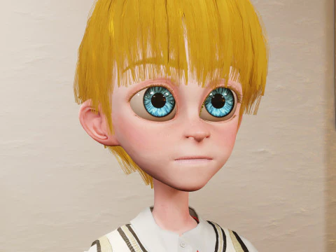 Stylized Male Student 3D Model