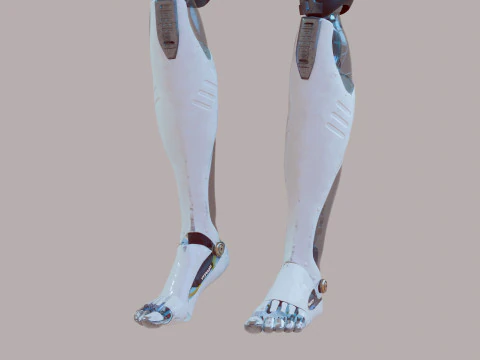 Futuristic Female Robot 3D Model