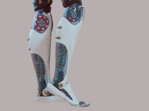 Futuristic Female Robot Modello 3D