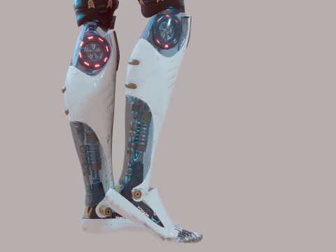 Futuristic Female Robot 3D Model