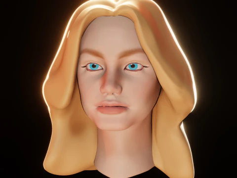 Female Head 3D Sculpt 3D Model