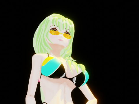 Anime Bikini Girl 3D Модель