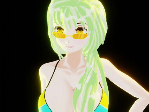 Anime Bikini Girl 3D Model