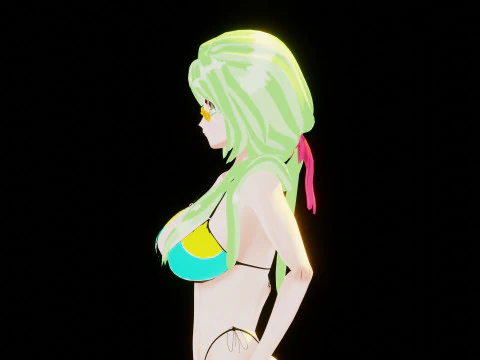 Anime Bikini Girl 3D Model