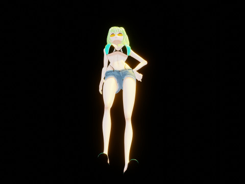 Anime Bikini Girl 3D Модель