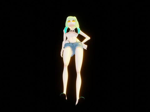 Anime Bikini Girl 3D Model