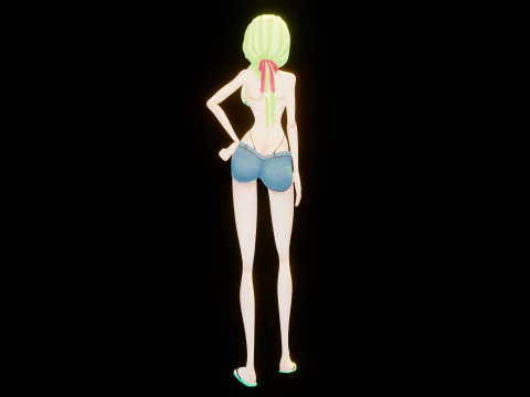 Anime Bikini Girl 3D Model