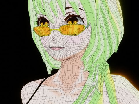 Anime Bikini Girl 3D Модель