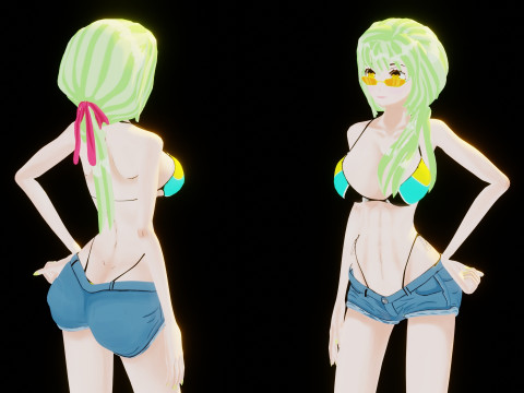 Anime Bikini Girl 3D Модель