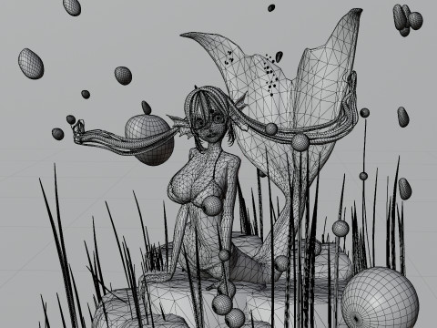 Anime Mermaid 3Dモデル
