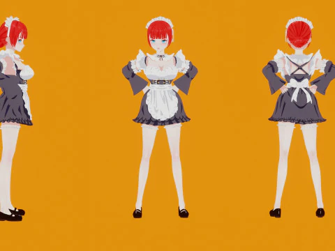 Anime Maid 3D Model
