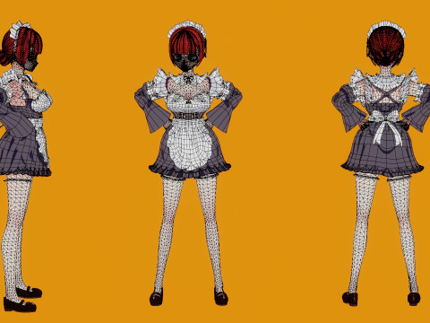 Anime Maid 3D मॉडल