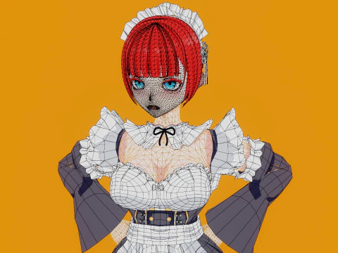 Anime Maid 3D Model