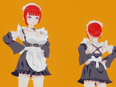 Anime Maid 3D Model