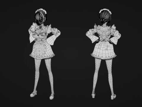 Anime Maid 3D Model