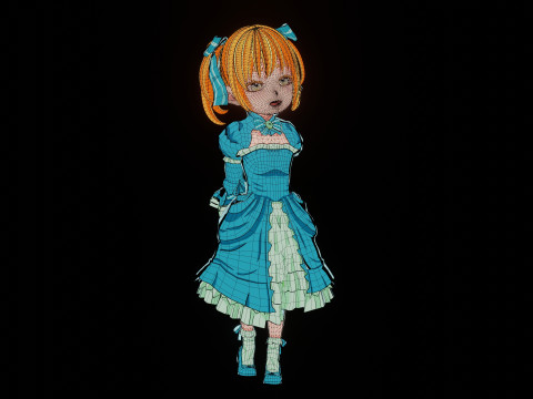 Anime-Style Noble Little Lady Model 3D