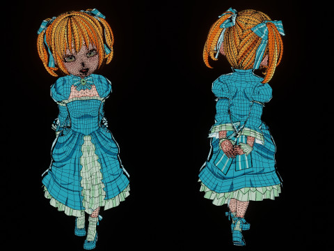 Anime-Style Noble Little Lady Model 3D