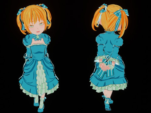 Anime-Style Noble Little Lady Model 3D