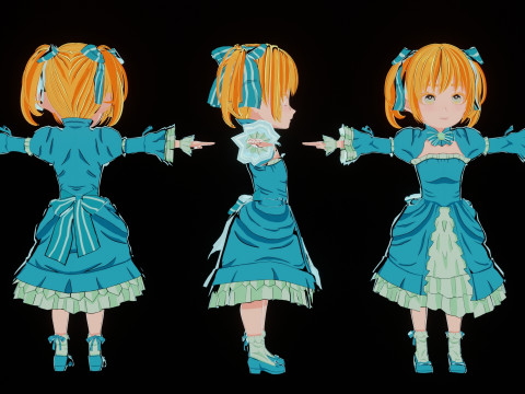 Anime-Style Noble Little Lady Model 3D
