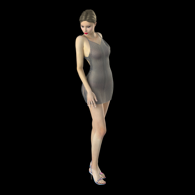 Blue chain dress 3D 打印模型 .c4d .max .obj .3ds .fbx .stl .blend 