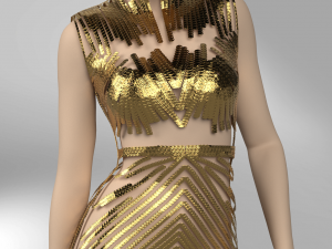 Elegan gold dress 3D Print Model