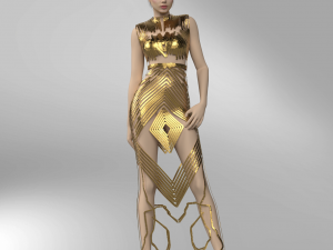 Elegan gold dress 3D Print Model