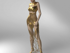Elegan gold dress 3D Print Model