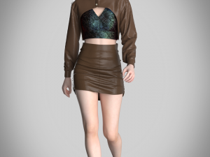 Leather top and skirt 3Dプリントモデル
