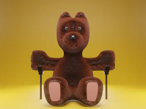 बैठा हुआ भालू 3D मॉडल