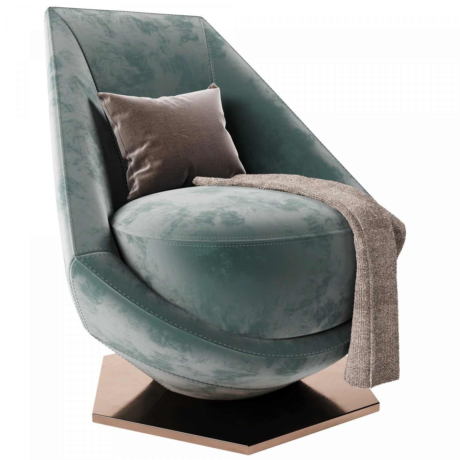 Swivel armchair By Arketipo 3D Model .c4d .max .obj .3ds .fbx .stl .blend 