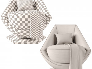 Swivel armchair By Arketipo Model 3D