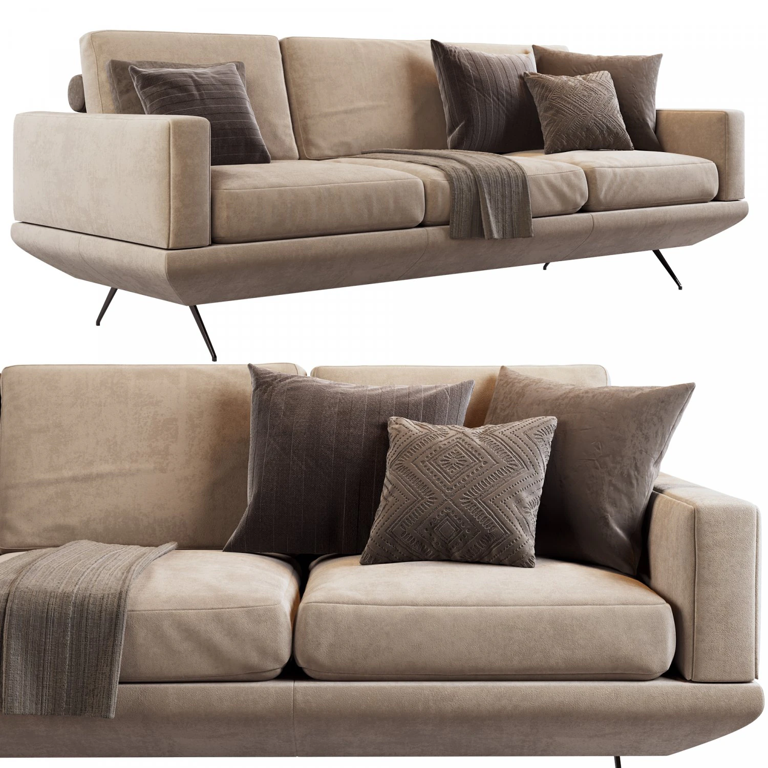 Universal sofa by Divani 3D Model .c4d .max .obj .3ds .fbx .stl .blend 