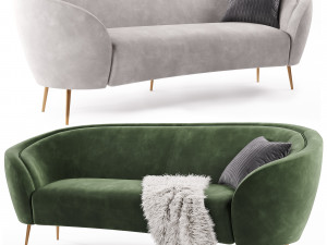 Homary Velvet Sofa 3D Model