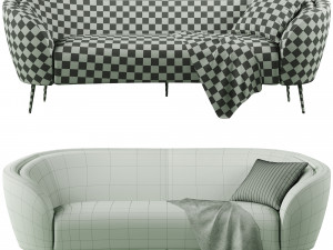 Homary Velvet Sofa 3D Model