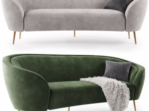 Homary Velvet Sofa 3D Model