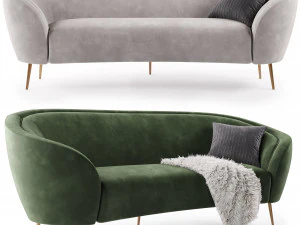 Homary Velvet Sofa 3D Model