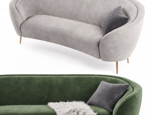 Homary Velvet Sofa 3D Model