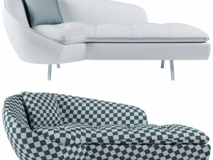 Homary Modern Chaise Longue Sofa 3D Model