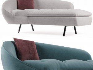 Homary Modern Chaise Longue Sofa 3D Model