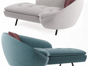 Homary Modern Chaise Longue Sofa 3D Model