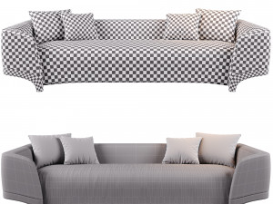 Homary Gray Upholstered Sofa 3D Model